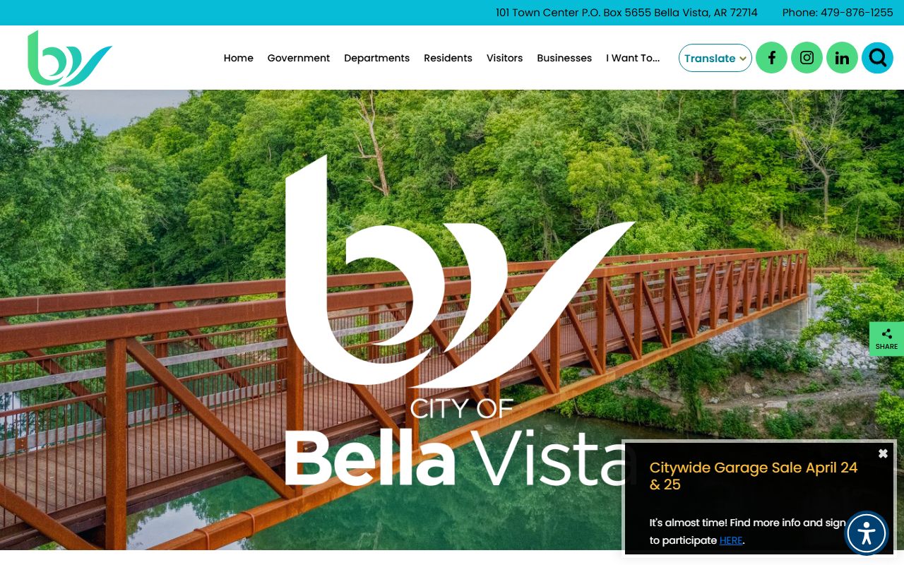 Bella Vista City Government phone directory