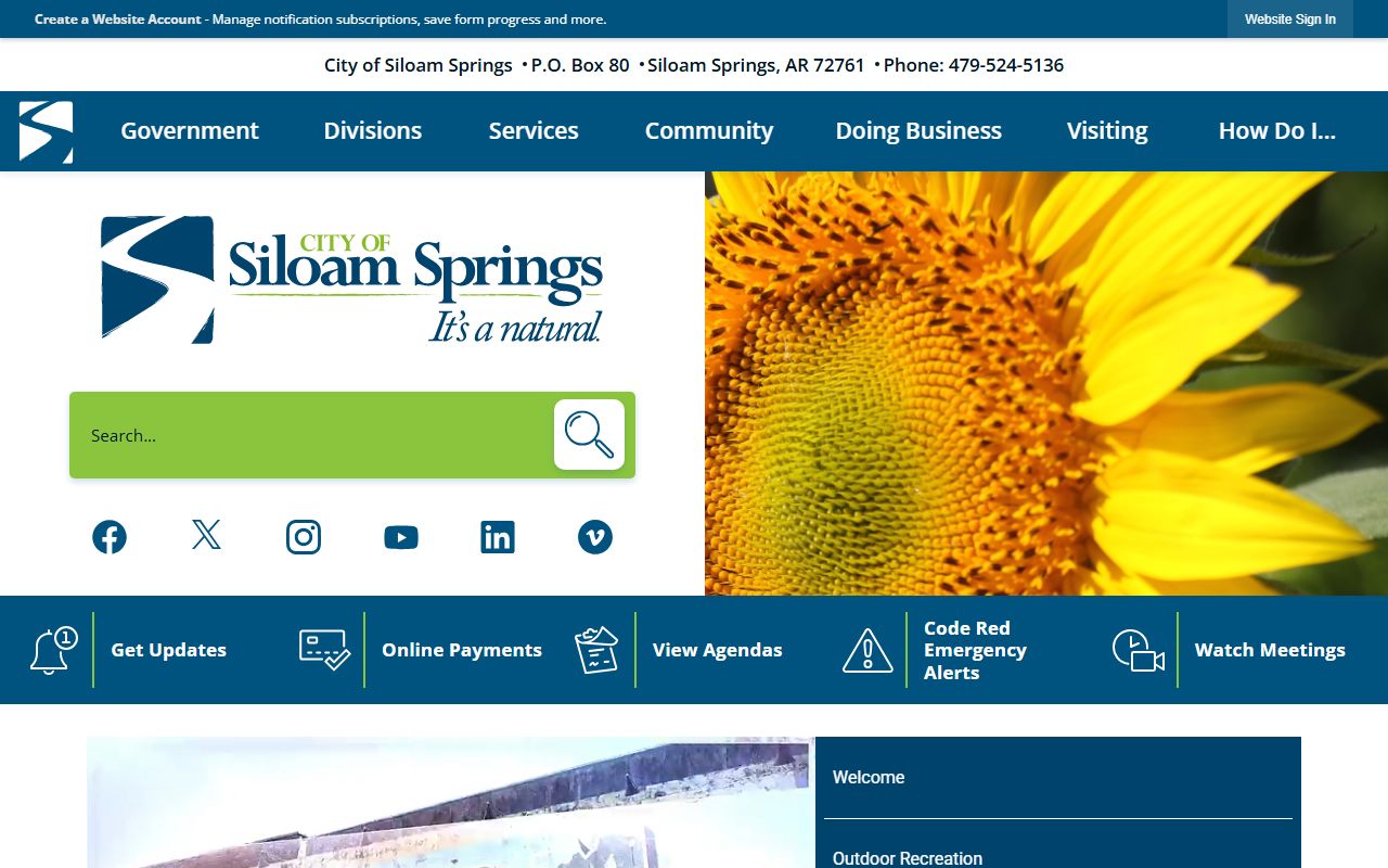 Siloam Springs City Government phone directory