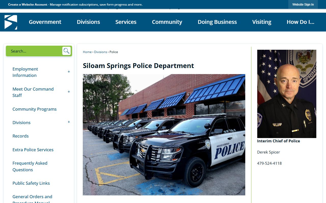 Siloam Springs Police Department phone directory
