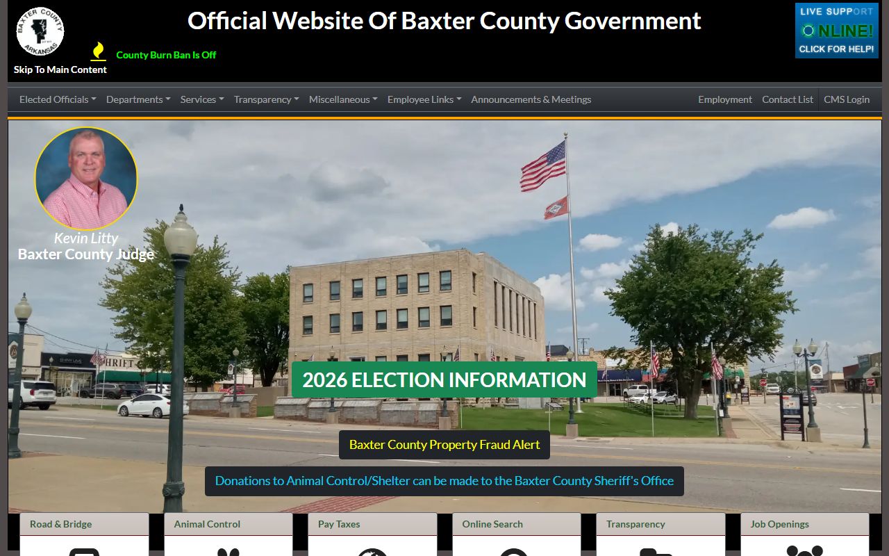 Baxter County Government phone directory