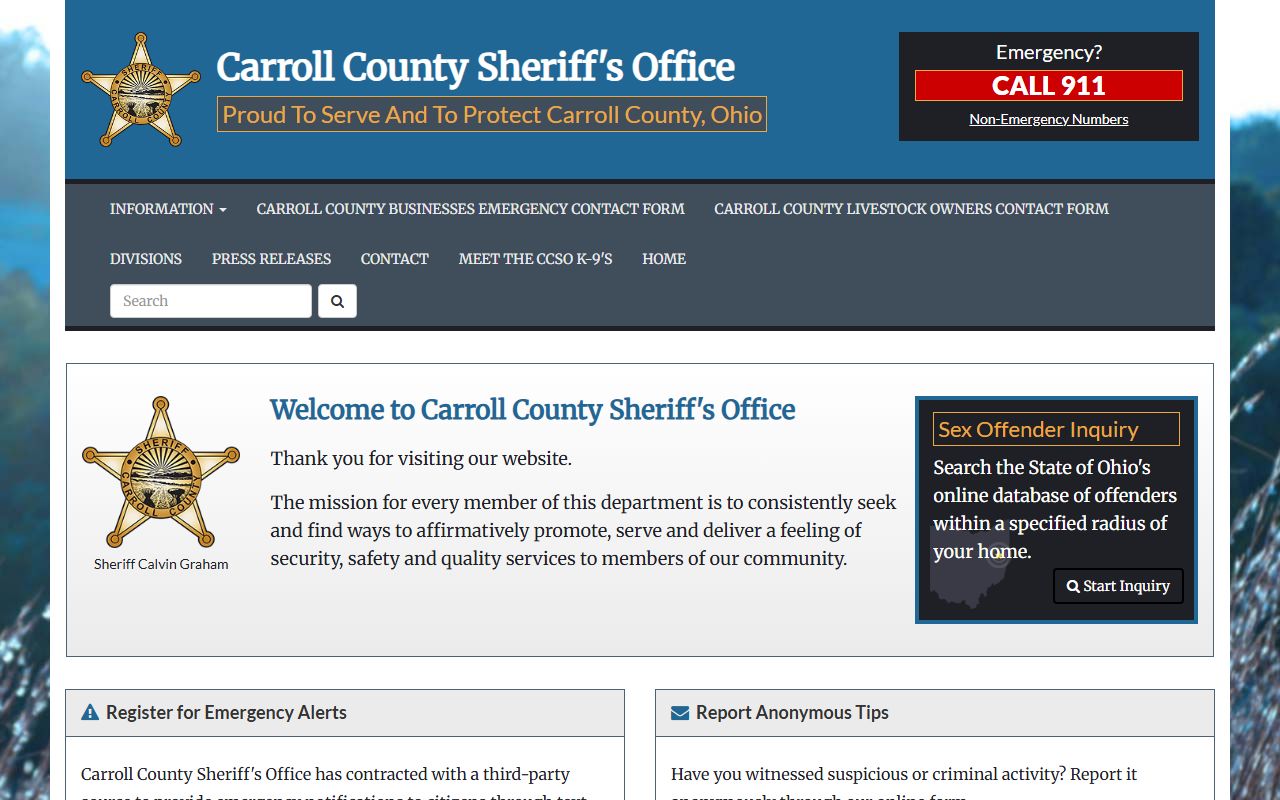 Carroll County Sheriff phone directory
