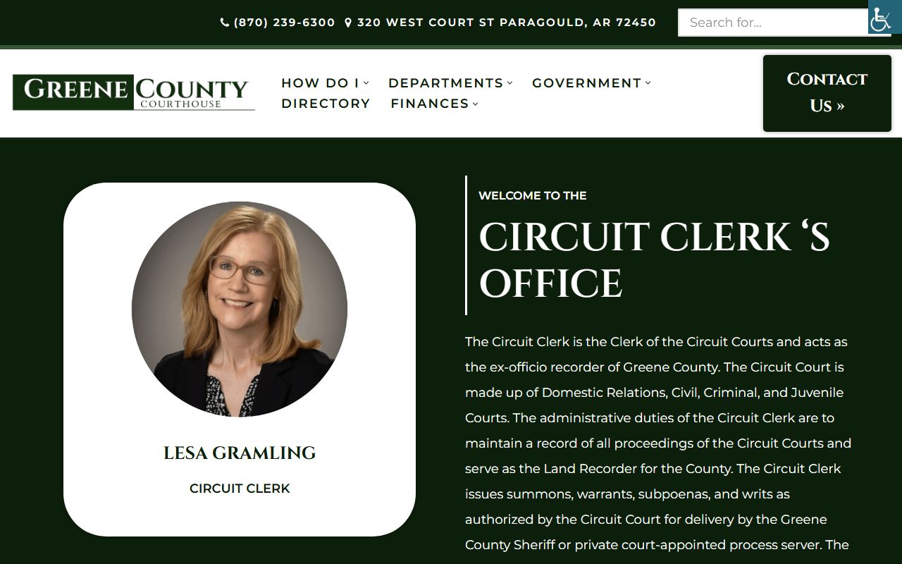 Greene County Circuit Clerk phone directory