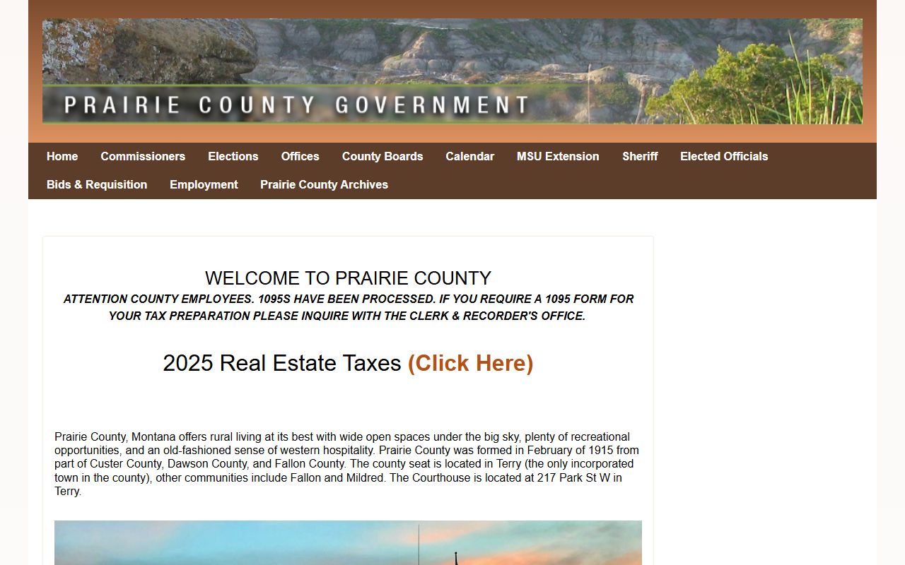 Prairie County Government phone directory